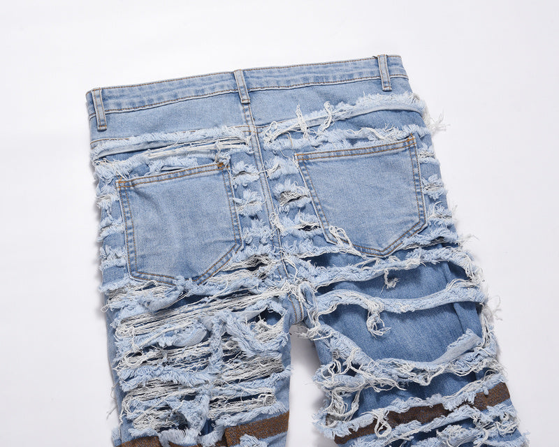 Frayed & Distressed Jean - Blue