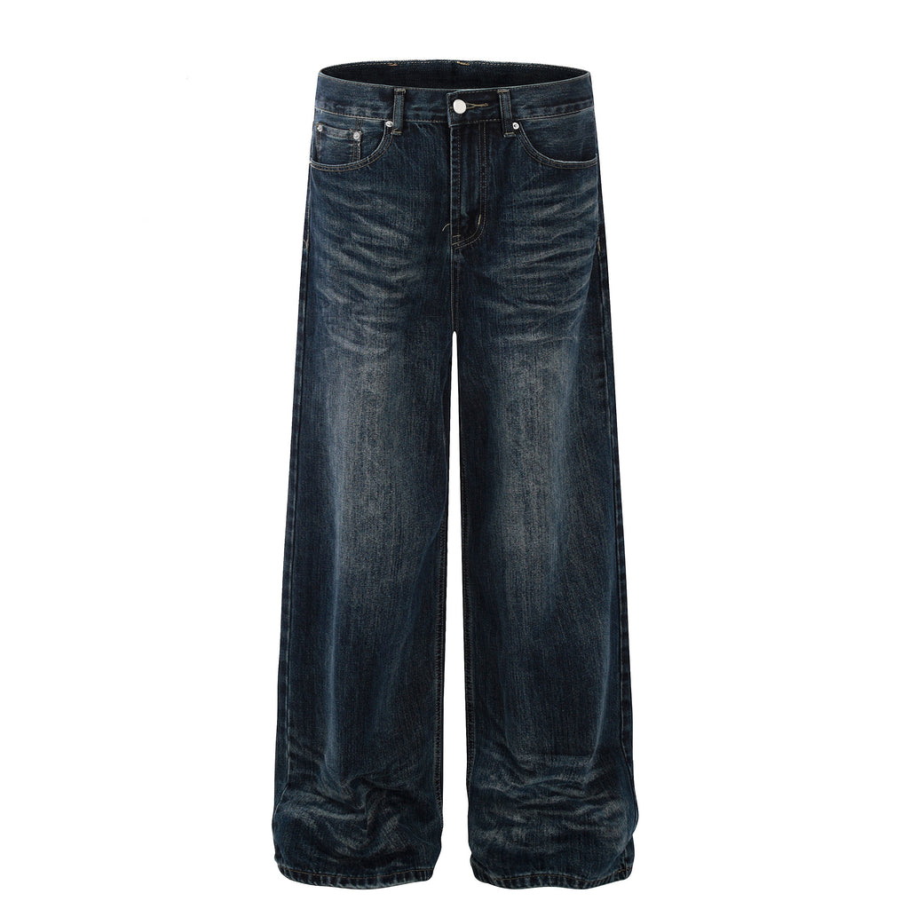 Straight Baggy Denim Jean - Dark Blue