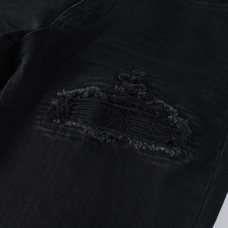 Repaired Panelled Dip Fade Jean - Black