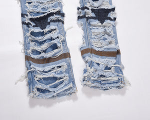 Frayed & Distressed Jean - Blue