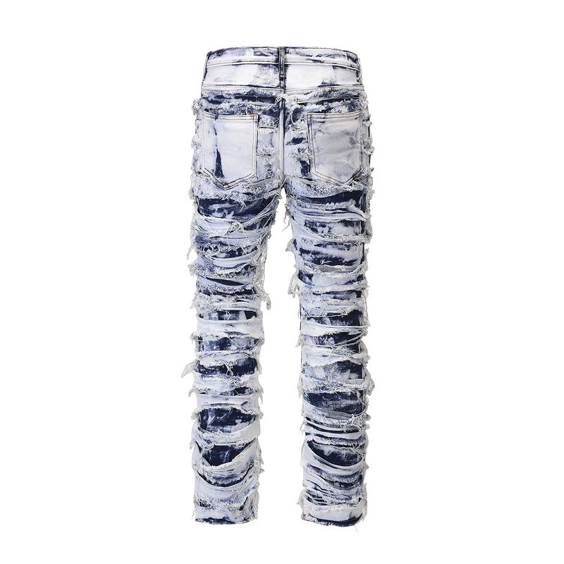 Frayed & Distressed Jean - Acid Light Blue