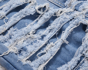 Frayed & Distressed Jean - Blue