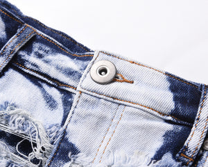 Frayed & Distressed Jean - Acid Light Blue