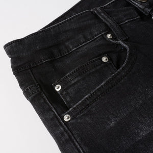 Ripped Panelled Patched Jean - Black