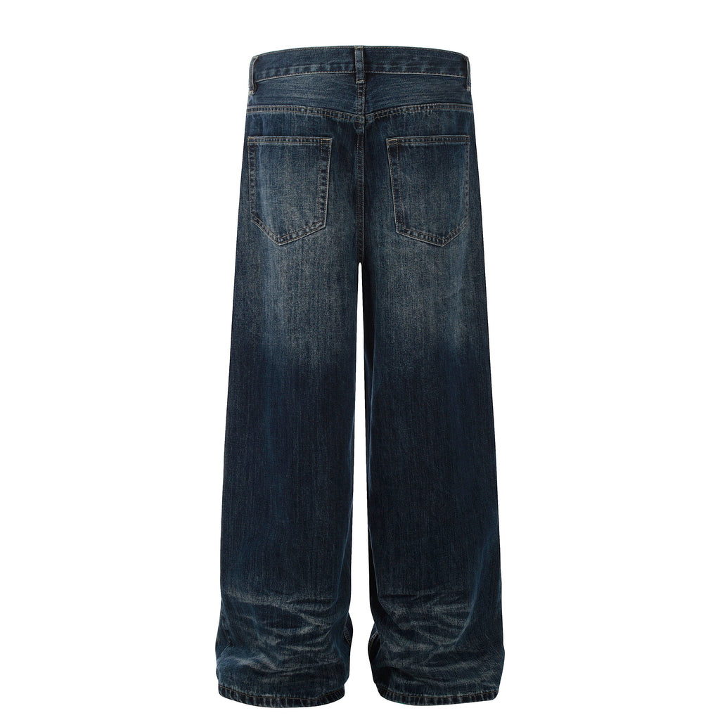 Straight Baggy Denim Jean - Dark Blue