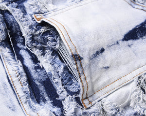 Frayed & Distressed Jean - Acid Light Blue