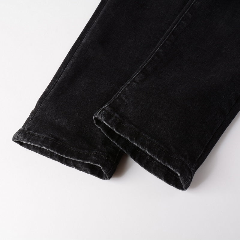 Ripped Panelled Patched Jean - Black