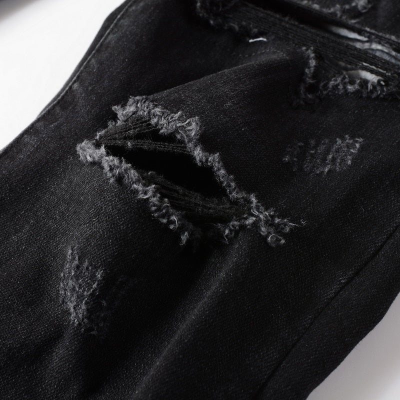 Ripped Panelled Patched Jean - Black