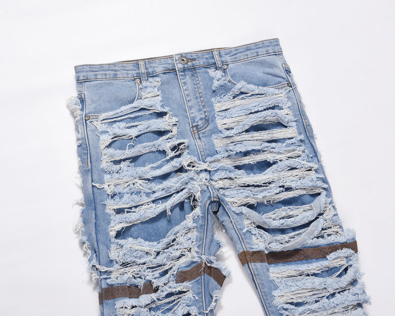 Frayed & Distressed Jean - Blue