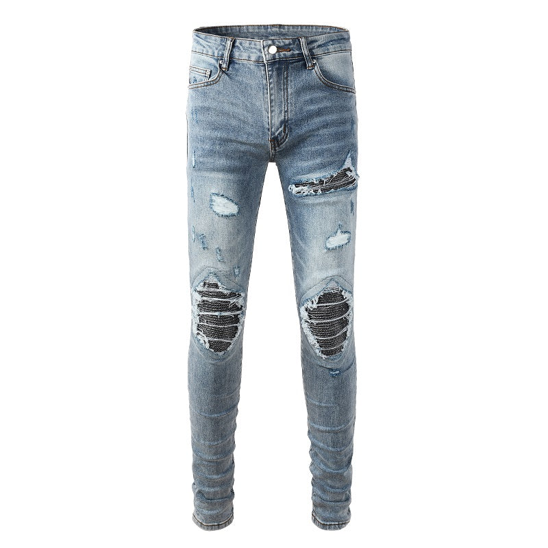 Ripped & Repaired Jean - Ice Blue