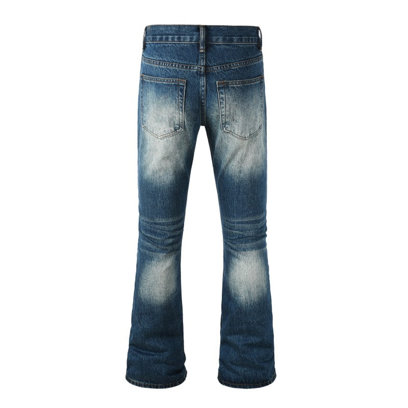 Vintage Ripped Flared Jean - Washed Blue