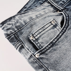 Ripped Panelled Patched Jean - Grey Fade