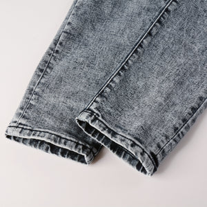 Ripped Panelled Patched Jean - Grey Fade