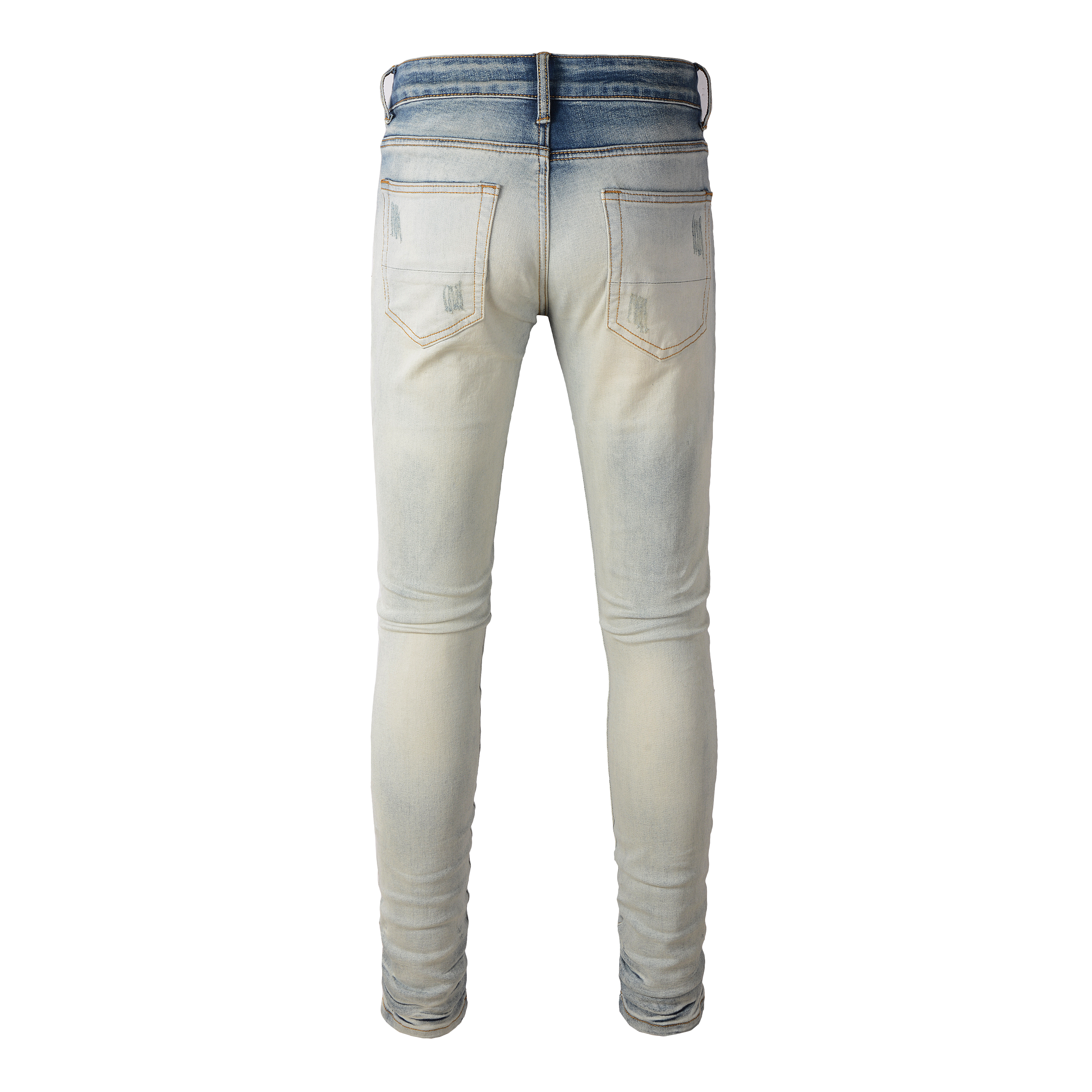 Ripped Rhinestone Jean - Bleached Blue