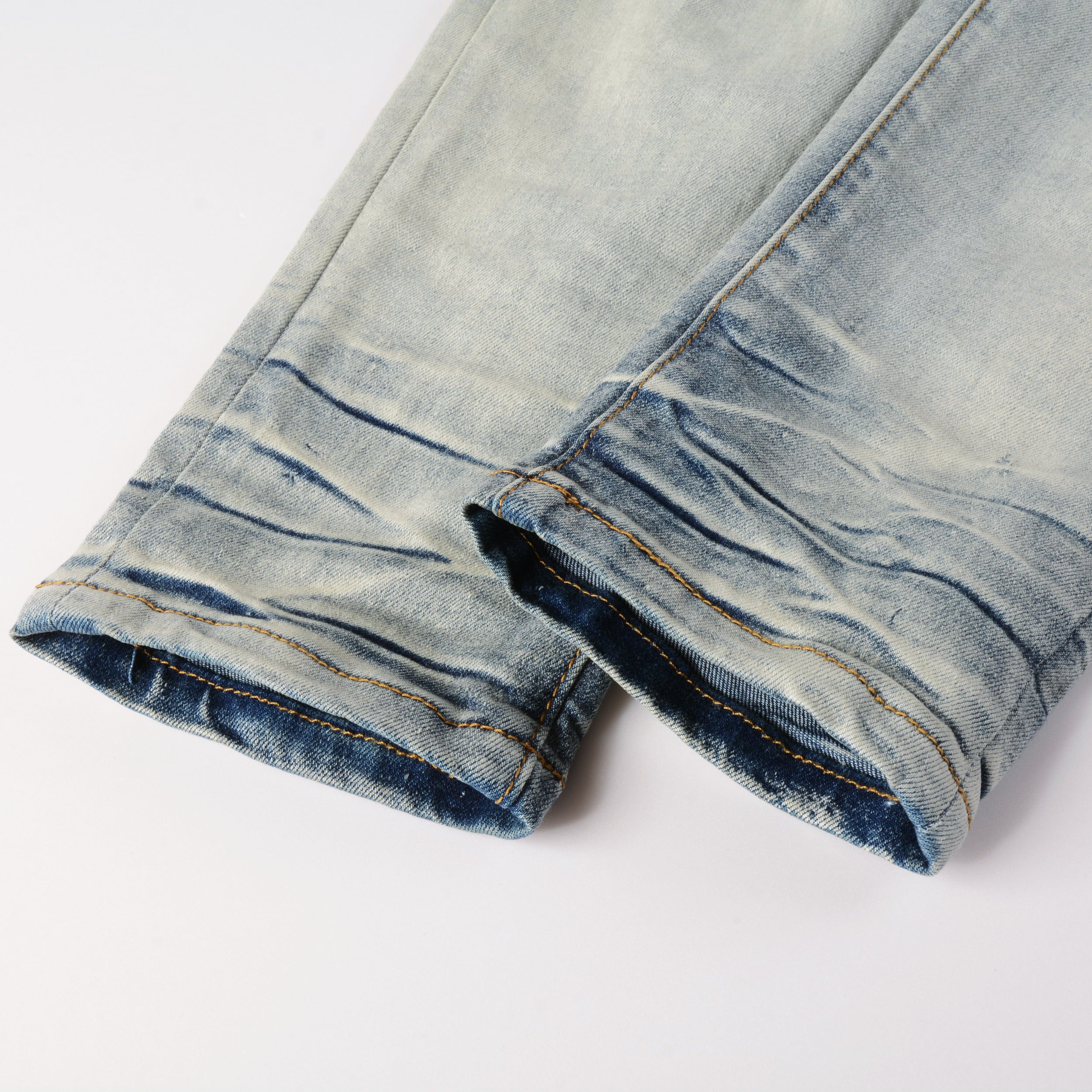 Ripped Rhinestone Jean - Bleached Blue