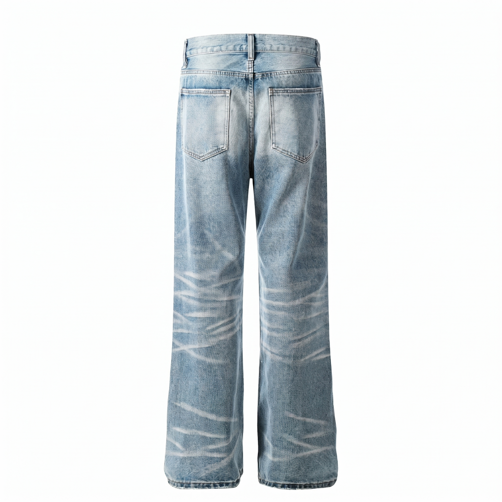 Straight Baggy Denim Jean - Ice Blue