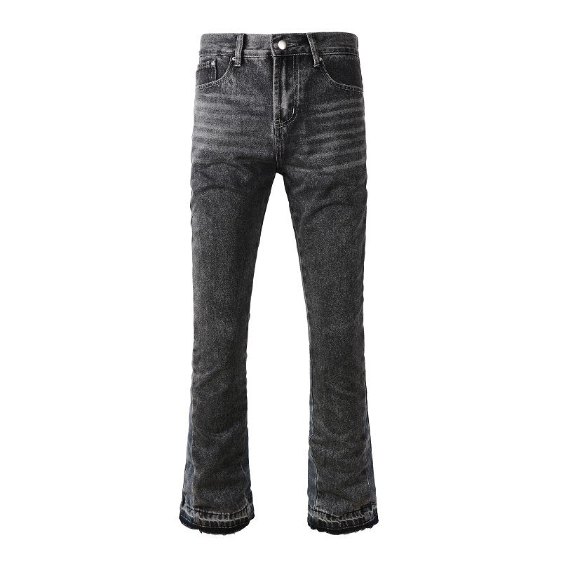 Flared Cargo Carpenter Denim Jean - Black