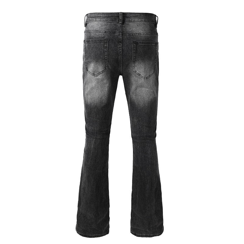 Flared Denim Jean - Washed Black