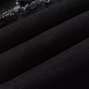 Ripped Panelled Multi Bandana Jean - Black