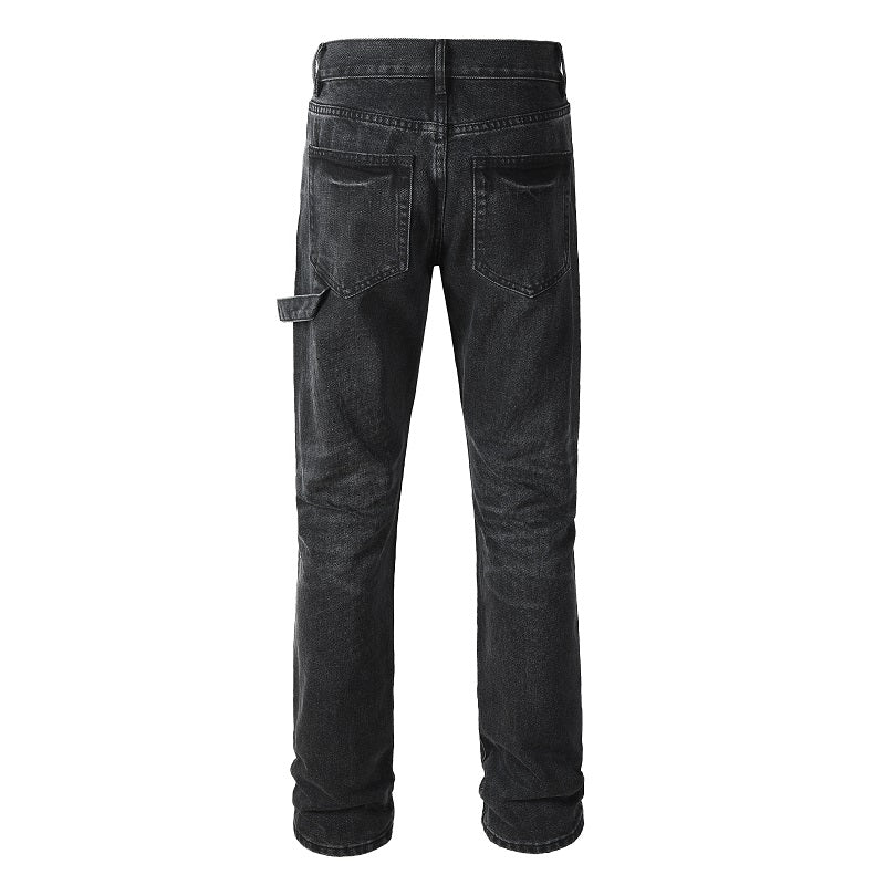 Rhinestone Carpenter Jean - Washed Black