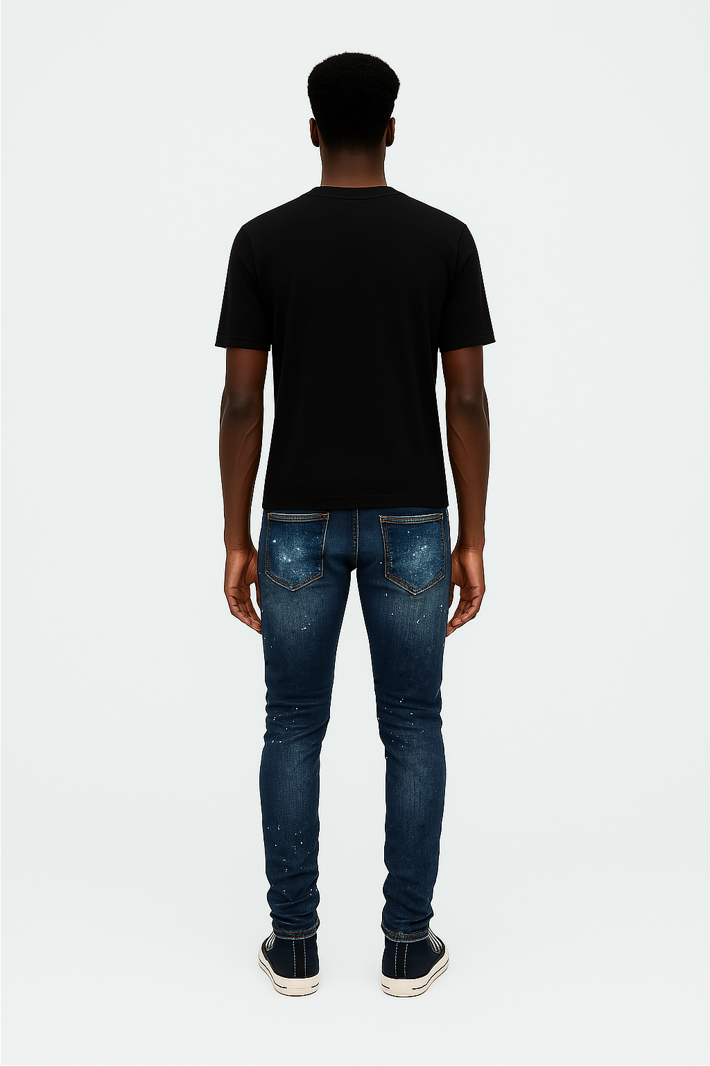 Ripped & Repaired Jean - Dark Blue Fade