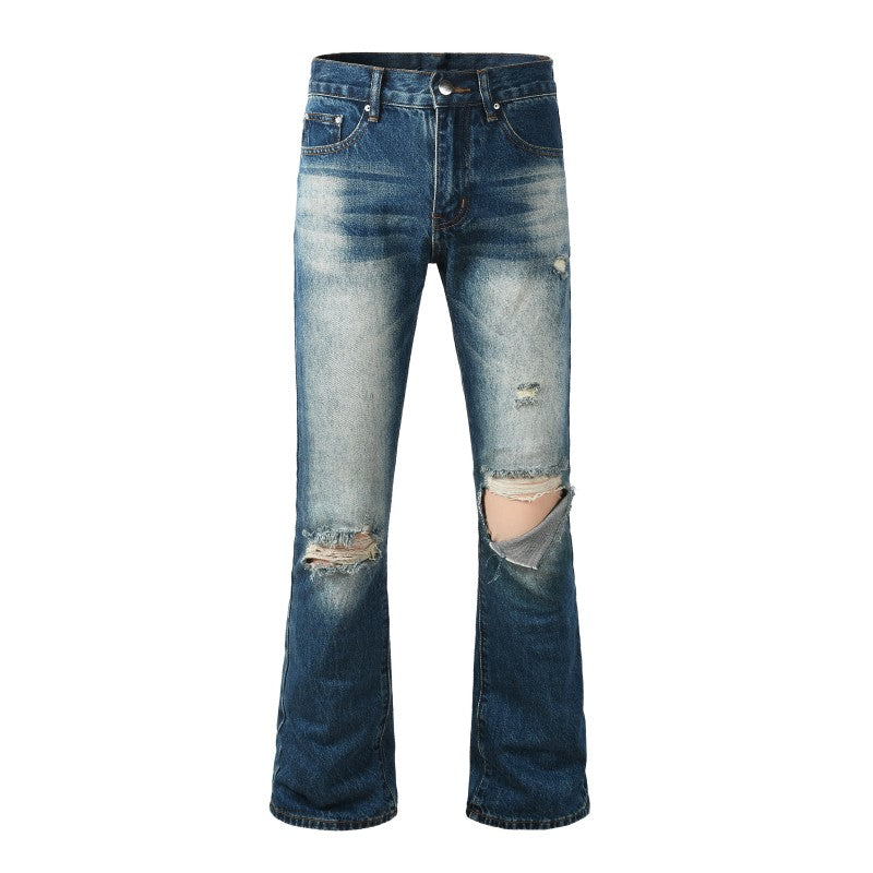 Vintage Ripped Flared Jean - Washed Blue