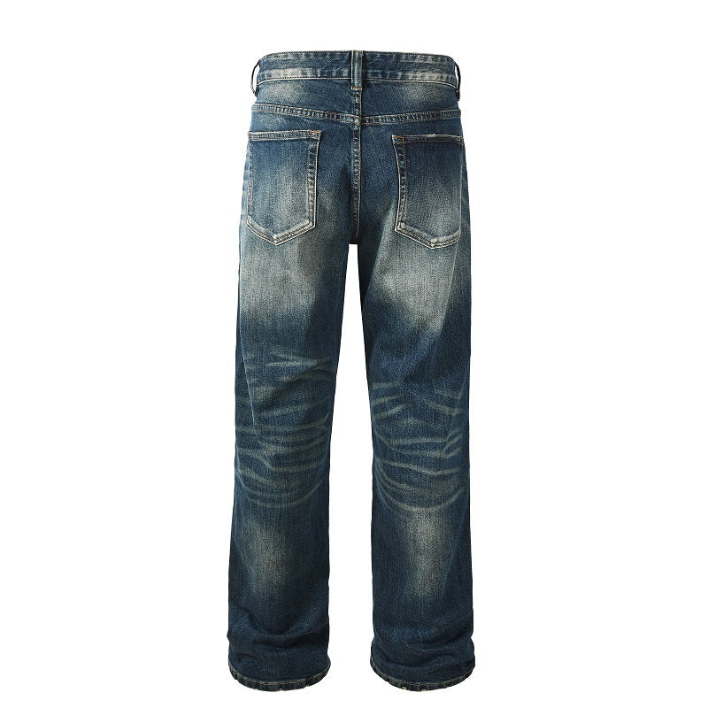 Straight Baggy Denim Jean - Stone Blue Wash