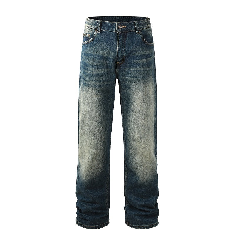 Straight Baggy Denim Jean - Stone Blue Wash