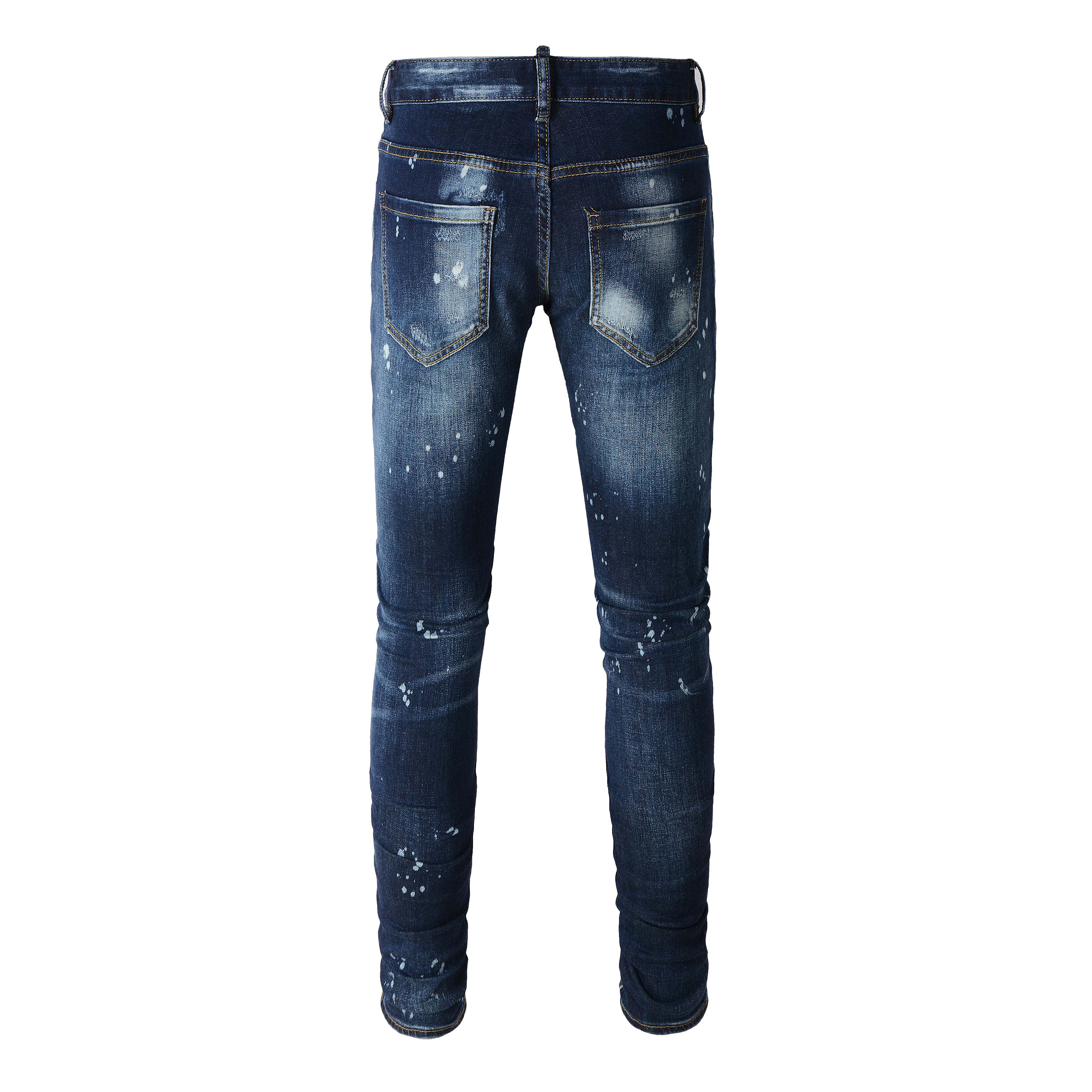 Ripped & Repaired Jean - Dark Blue Fade