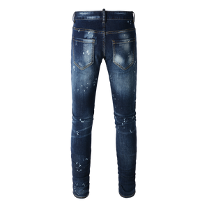 Ripped & Repaired Jean - Dark Blue Fade