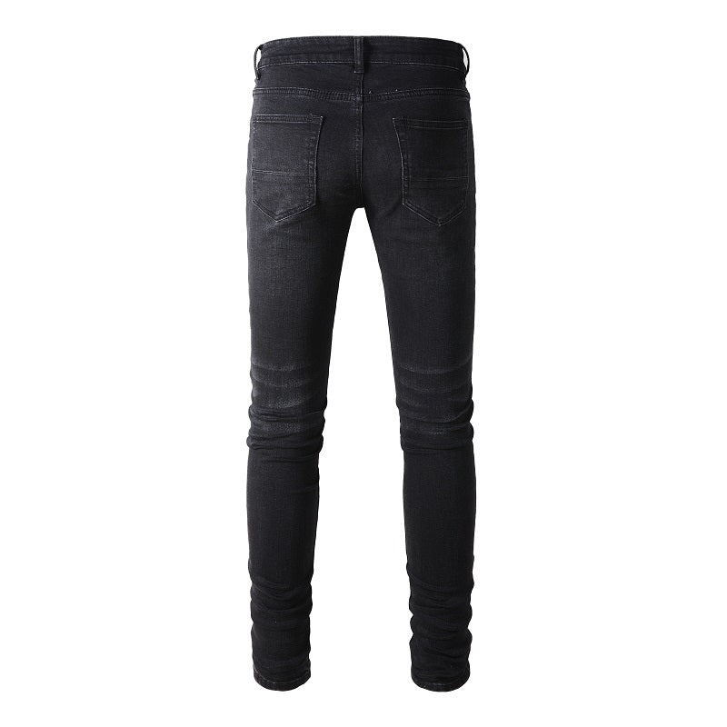 Ripped Panelled Patched Jean - Black