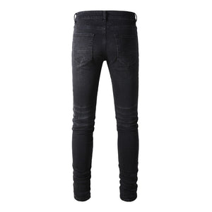 Ripped Panelled Patched Jean - Black