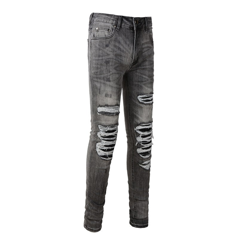 Ripped & Repaired Jean - Black Fade