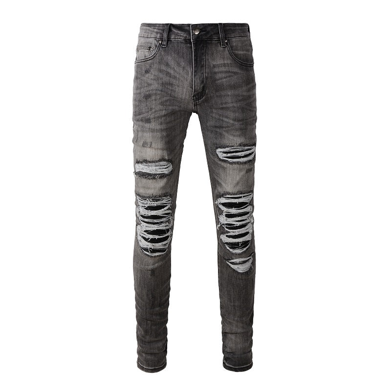 Ripped & Repaired Jean - Black Fade