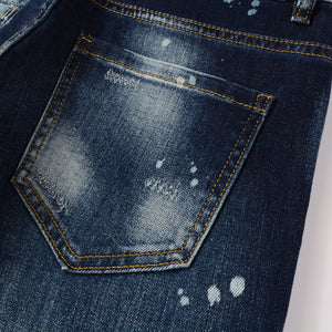 Ripped & Repaired Jean - Dark Blue Fade