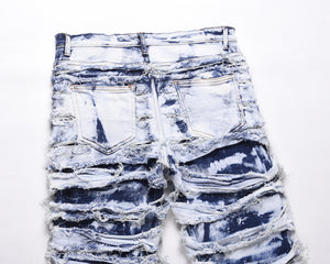 Frayed & Distressed Jean - Acid Light Blue