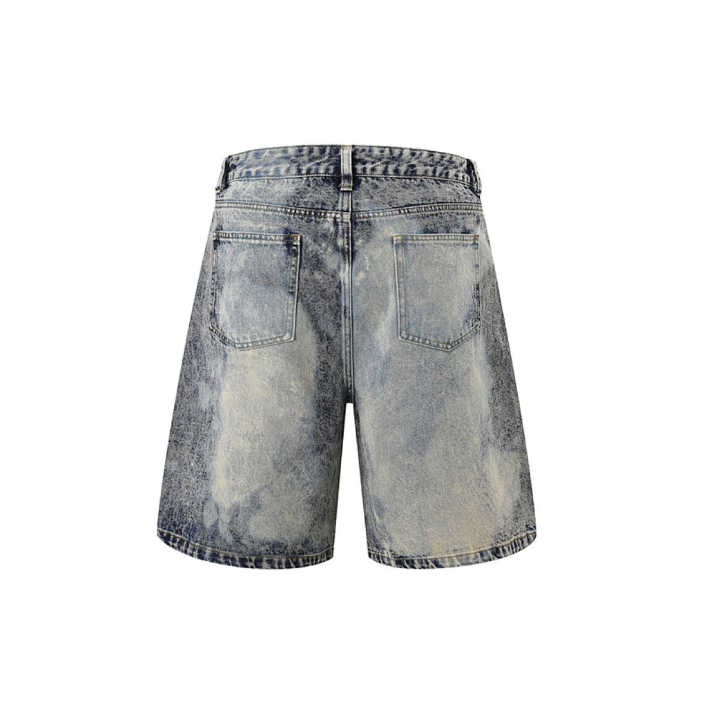 Acid Denim Shorts - Blue