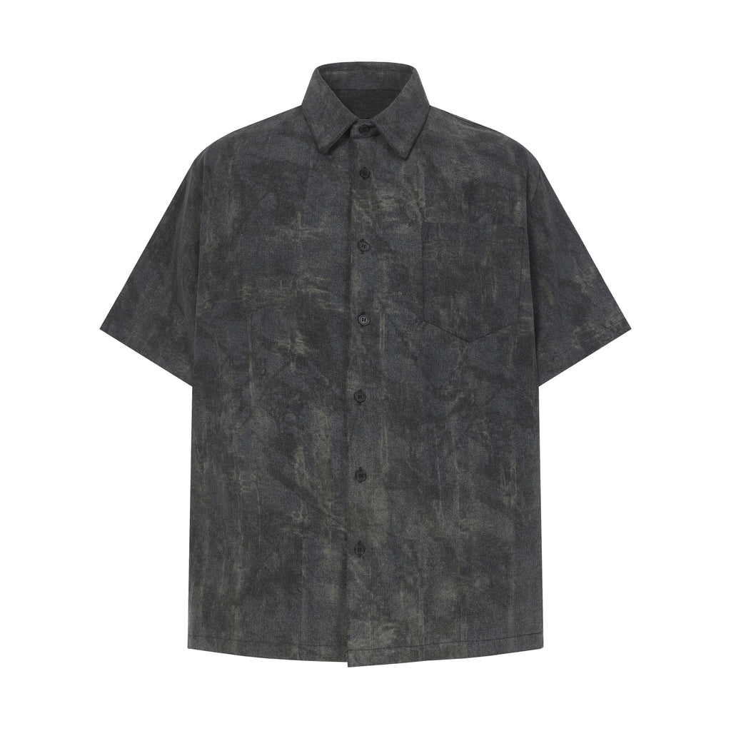 Boxy Crinkle Shirt - Black