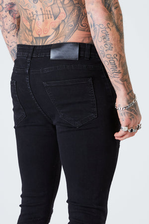 Ripped & Repaired Spray on Jeans - Black - SAINT JAXON