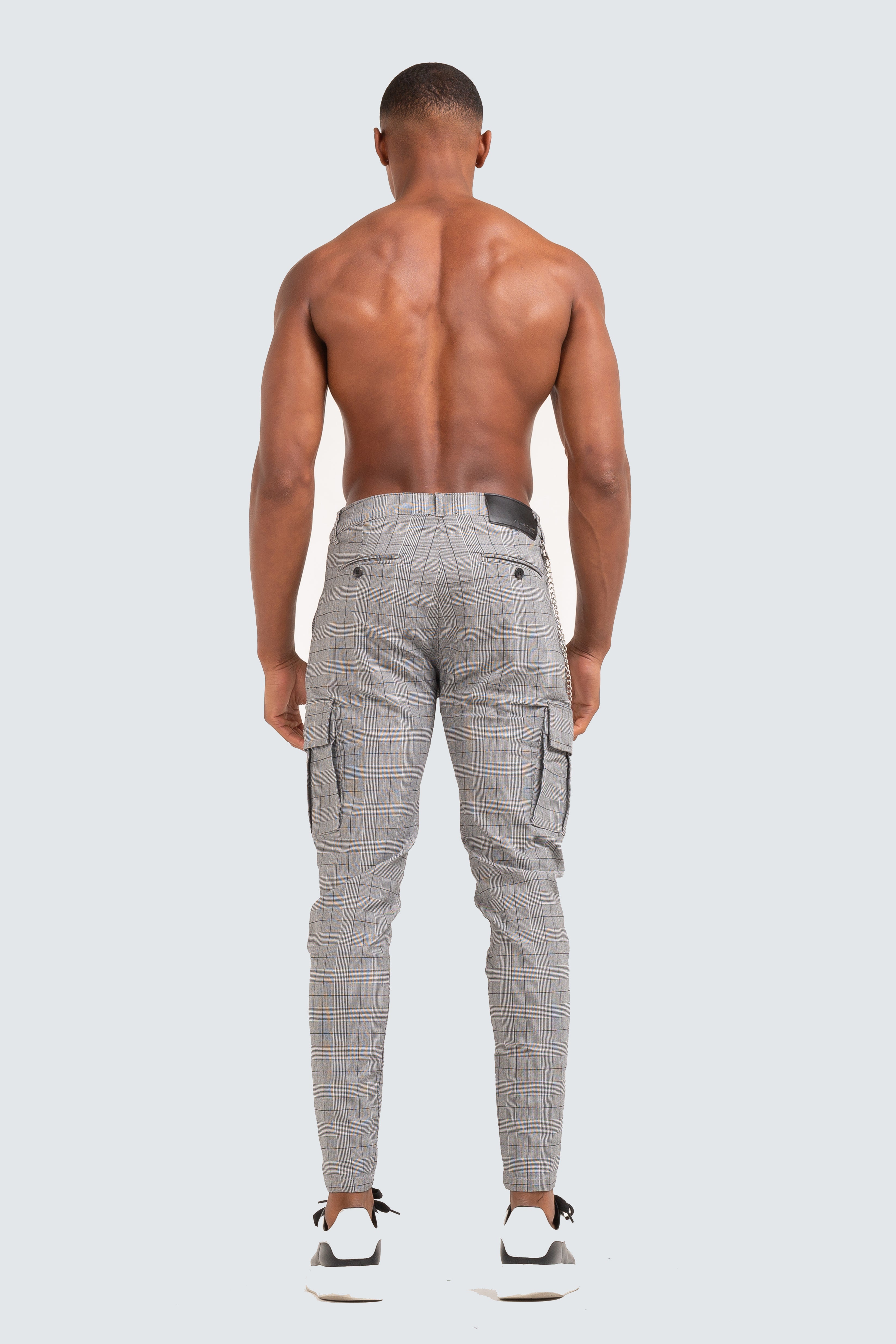 Check Cargo Pants - Grey - SAINT JAXON