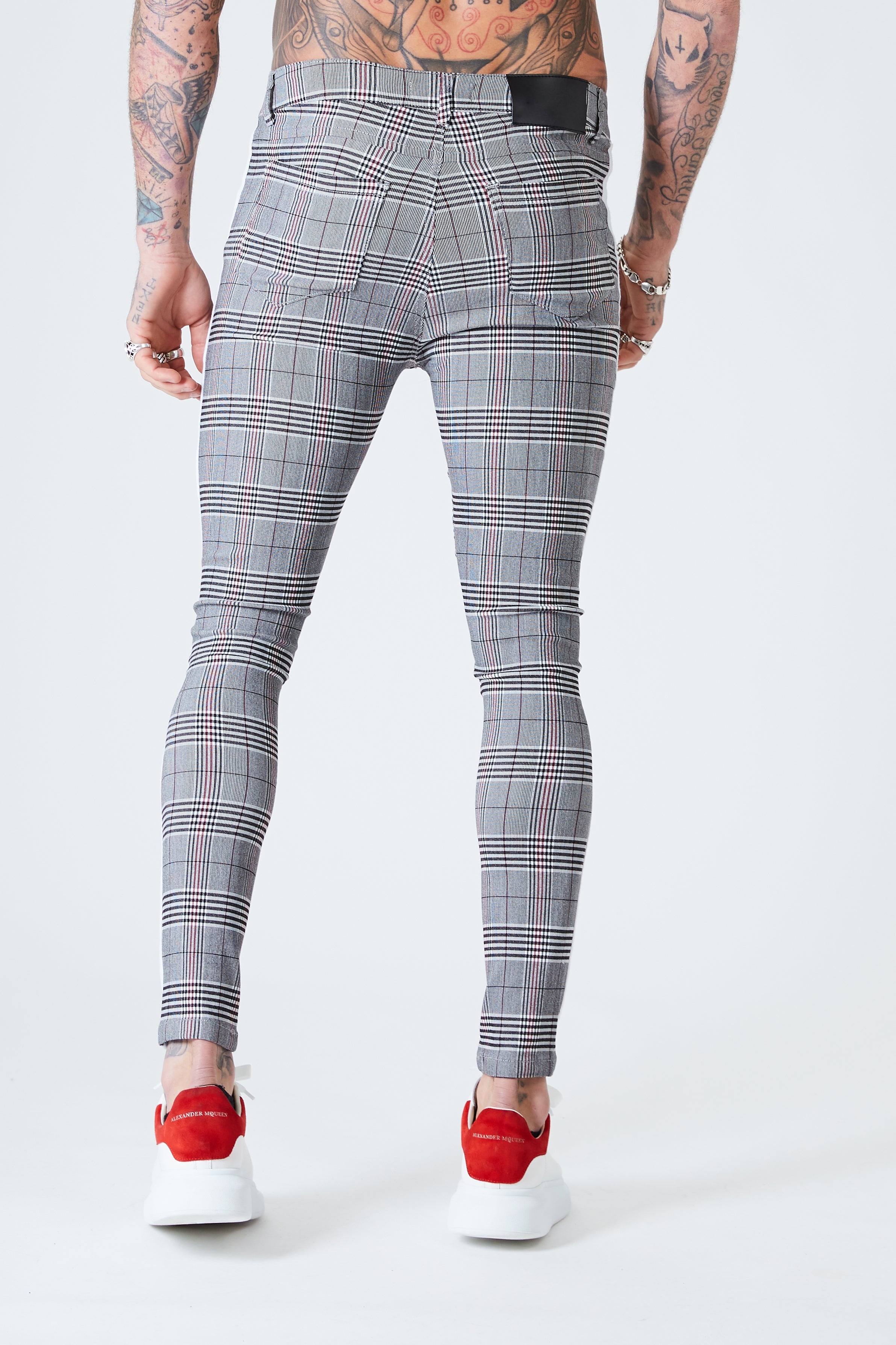 Grey Check Trousers - Buy Grey Check Trousers online in India