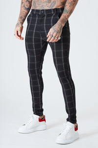 Luxe Grid Check Trousers - Black - SVPPLY. STUDIOS 