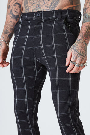 Luxe Grid Check Trousers - Black - SVPPLY. STUDIOS 