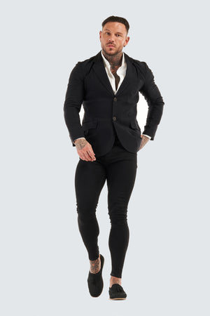 Skinny Fit Blazer Suit Jacket - Black - SAINT JAXON